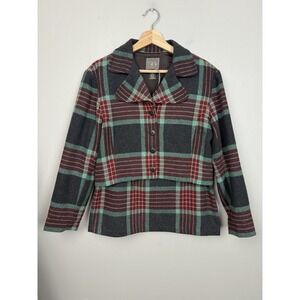 Vtg New York Style Plaid Blazer Skirt Suit Set Wool Blend Preppy 90s Elle Woods